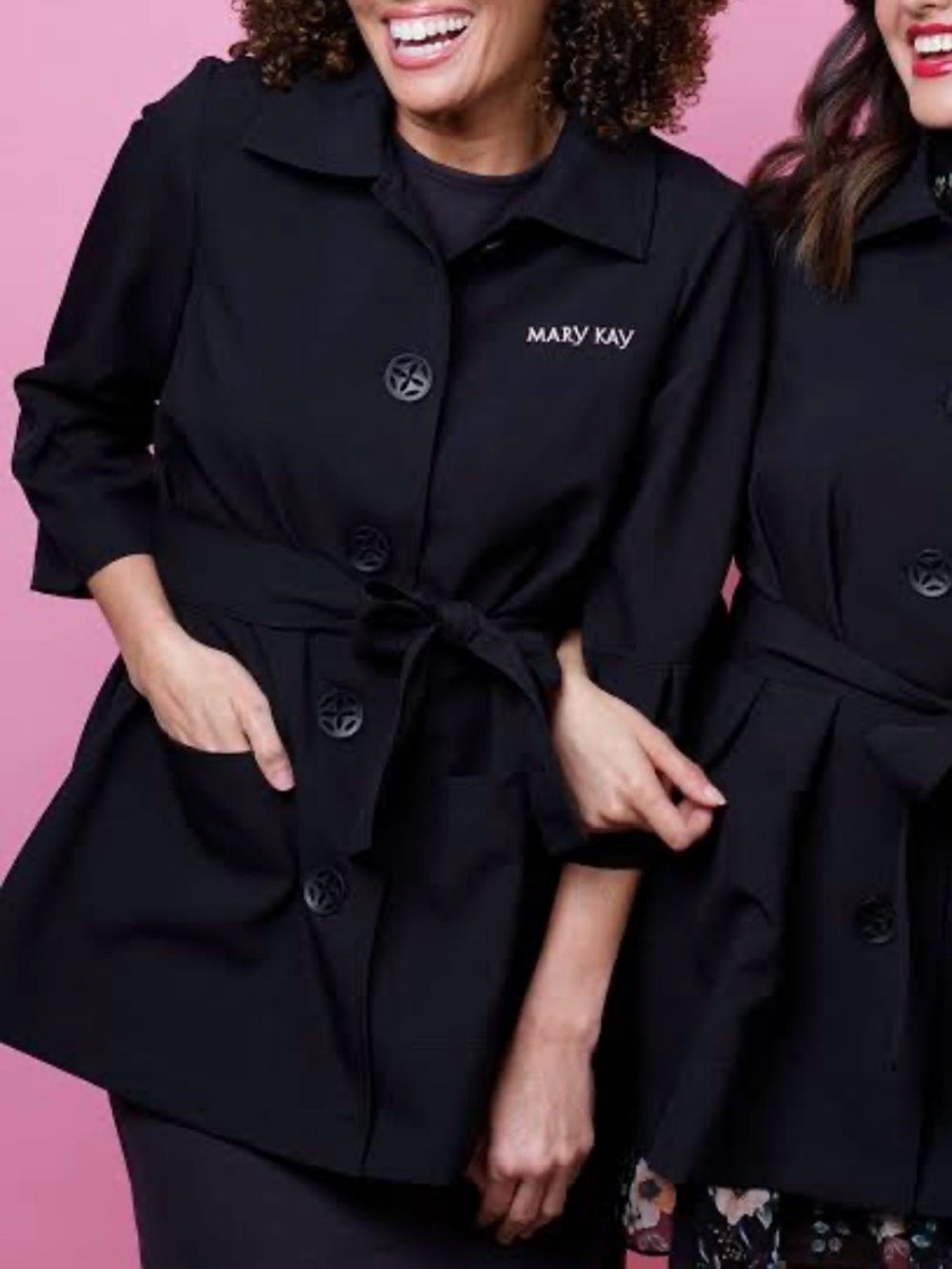 Mary Kay Black Button-Front Blazer Coat